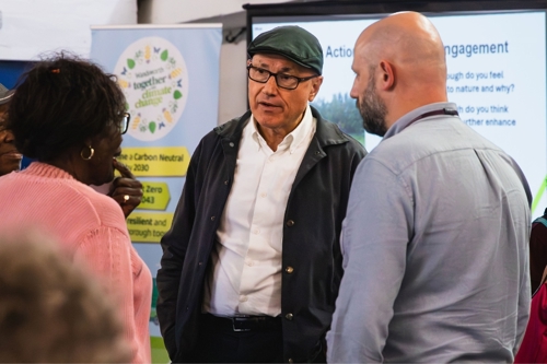 Paul White, Cabinet Member for Environment, discussed climate issues with attendees