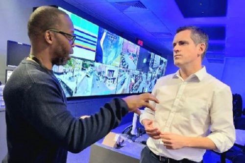Leader Simon Hogg visits the CCTV centre