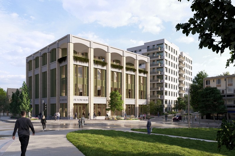 CGI of new buildings proposed in Alton