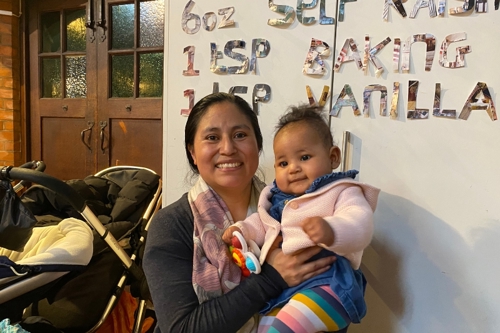 Wendy and her baby are happy at Home-Start Wandsworth's group activity sessions