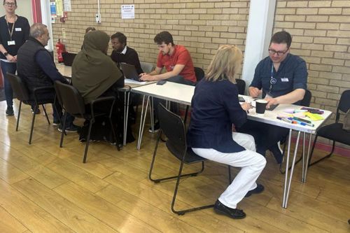 Residents talking to local services